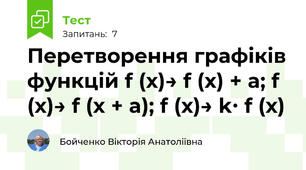 Перетворення графіків функцій f (x)→ f (x) + a; f (x)→ f (x + a); f (x)→ k∙ f (x)