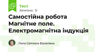 Самостійна робота Магнітне поле. Електромагнітна індукція