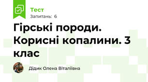 Гірські породи. Корисні копалини. 3 клас