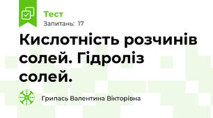 Кислотність розчинів солей. Гідроліз солей.