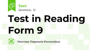 Test in Reading Form 9