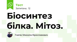 Біосинтез білка. Мітоз.