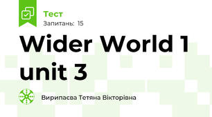 Wider World 1 unit 3