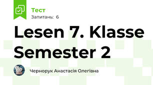 Lesen 7. Klasse Semester 2