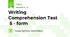 Writing Comprehension Test        5 - form