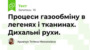 Процеси газообміну в легенях і тканинах. Дихальні рухи.