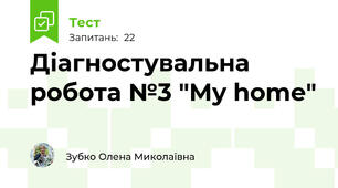 Діагностувальна робота №3 "My home"