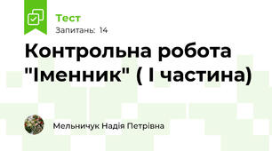 Контрольна робота "Іменник" ( І частина)