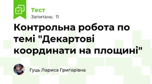 Контрольна робота по темі "Декартові координати на площині"