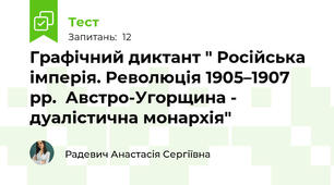 Графічний диктант " Російська імперія. Революція 1905–1907 рр.  Австро-Угорщина - дуалістична монархія"