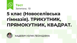 5 клас (Новоселівська гімназія). ТРИКУТНИК, ПРЯМОКУТНИК, КВАДРАТ.