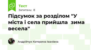 Підсумок за розділом "У міста і села прийшла  зима весела"