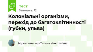 Колоніальні організми, перехід до багатоклітинності (губки, ульва)