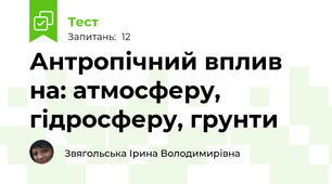 Антропічний вплив на: атмосферу, гідросферу, грунти