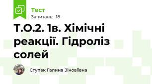 Т.О.2. 1в. Хімічні реакції. Гідроліз солей