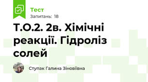 Т.О.2. 2в. Хімічні реакції. Гідроліз солей