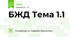 БЖД Тема 1.1