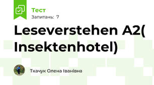 Leseverstehen A2( Insektenhotel)