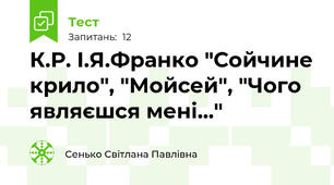 К.Р. І.Я.Франко "Сойчине крило", "Мойсей", "Чого являєшся мені..." 