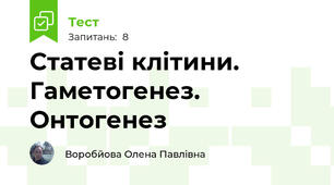  Статеві клітини. Гаметогенез. Онтогенез
