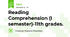Reading Comprehension (I semester)-11th grades.