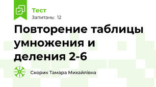 Повторение таблицы умножения и деления 2-6