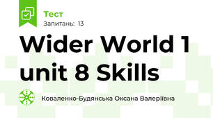 Wider World 1 unit 8 Skills