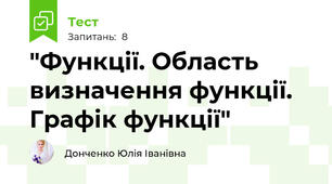 "Функції. Область визначення функції. Графік функції"