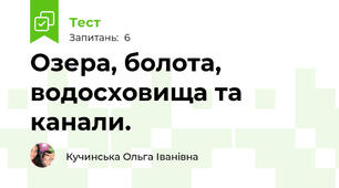 Озера, болота, водосховища та канали.