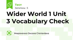 Wider World 1 Unit 3 Vocabulary Check