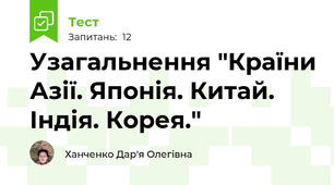 Узагальнення "Країни Азії. Японія. Китай. Індія. Корея."