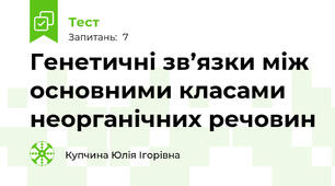 Генетичні зв’язки між основними класами неорганічних речовин
