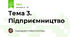 Тема 3.  Підприємництво