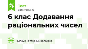 6 клас Додавання раціональних чисел