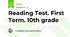 Reading Test. First Term. 10th grade