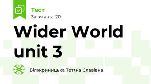 Wider World unit 3
