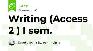 Writing (Access 2 ) I sem.
