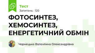 ФОТОСИНТЕЗ, ХЕМОСИНТЕЗ, ЕНЕРГЕТИЧНИЙ ОБМІН