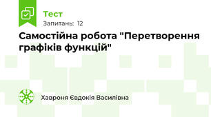 Самостійна робота "Перетворення графіків функцій"
