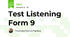 Test Listening Form 9