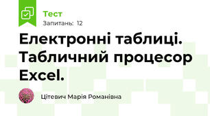 Електронні таблиці. Табличний процесор Excel.