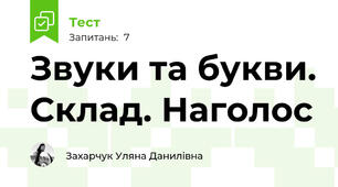 Звуки та букви. Склад. Наголос