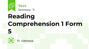 Reading Comprehension 1 Form 5