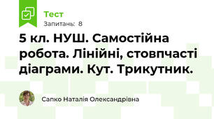 5 кл. НУШ. Самостійна робота. Лінійні, стовпчасті діаграми. Кут. Трикутник.