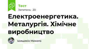 Електроенергетика. Металургія. Хімічне виробництво