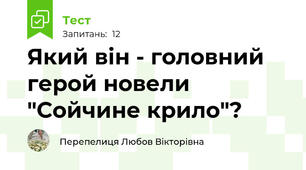 Який він - головний герой новели "Сойчине крило"?