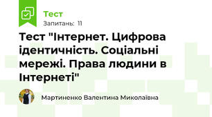 Тест "Інтернет. Цифрова ідентичність. Соціальні мережі. Права людини в Інтернеті"