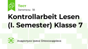  Kontrollarbeit Lesen (I. Semester) Klasse 7