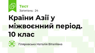 Країни Азії у міжвоєнний період. 10 клас 