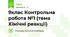 9клас Контрольна робота №1 (тема Хімічні реакції)